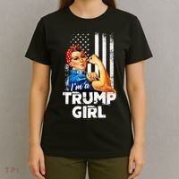 IM A Trump Girl Rosie The Riveter Us Flag T-Shirt thumb 4