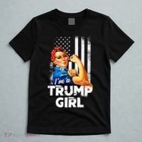IM A Trump Girl Rosie The Riveter Us Flag T-Shirt thumb 5