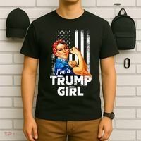 IM A Trump Girl Rosie The Riveter Us Flag T-Shirt thumb 6