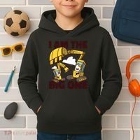I Am The Big One Builder First Birthday Kids Hoodie thumb 2
