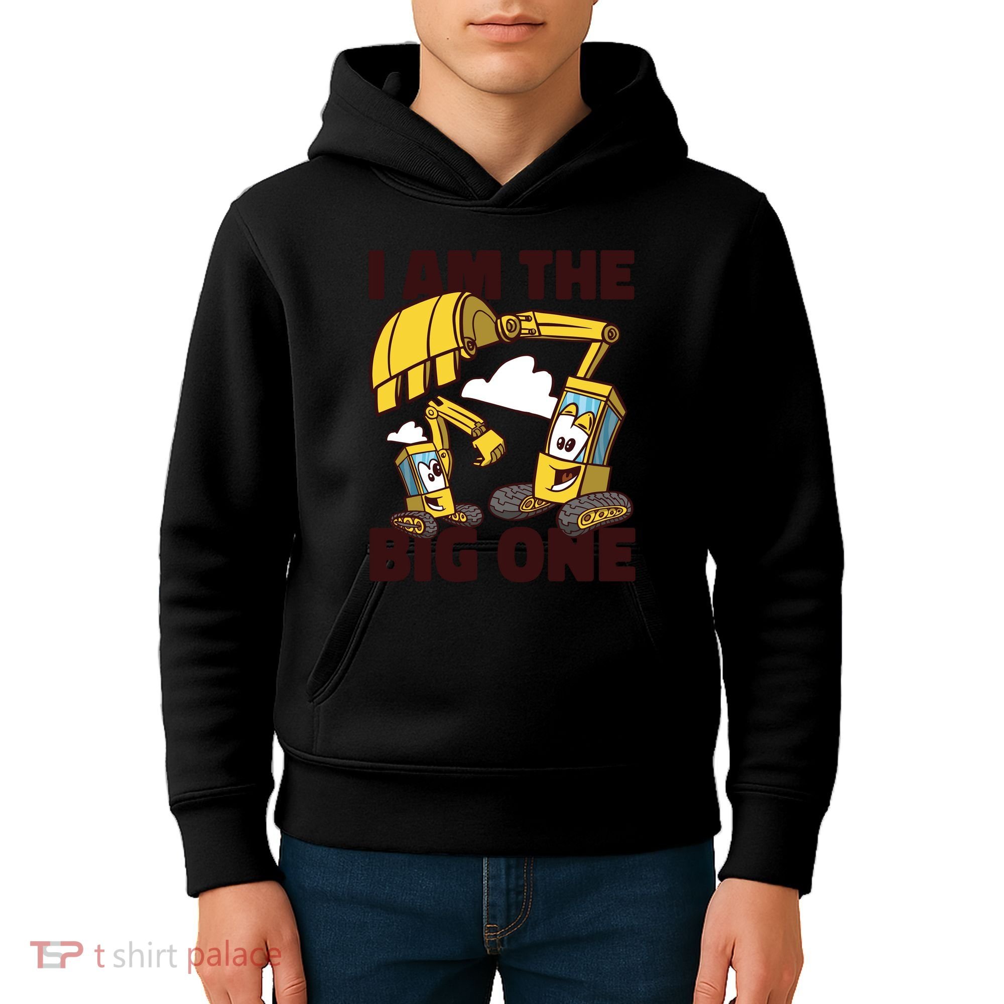 I Am The Big One Builder First Birthday Kids Hoodie