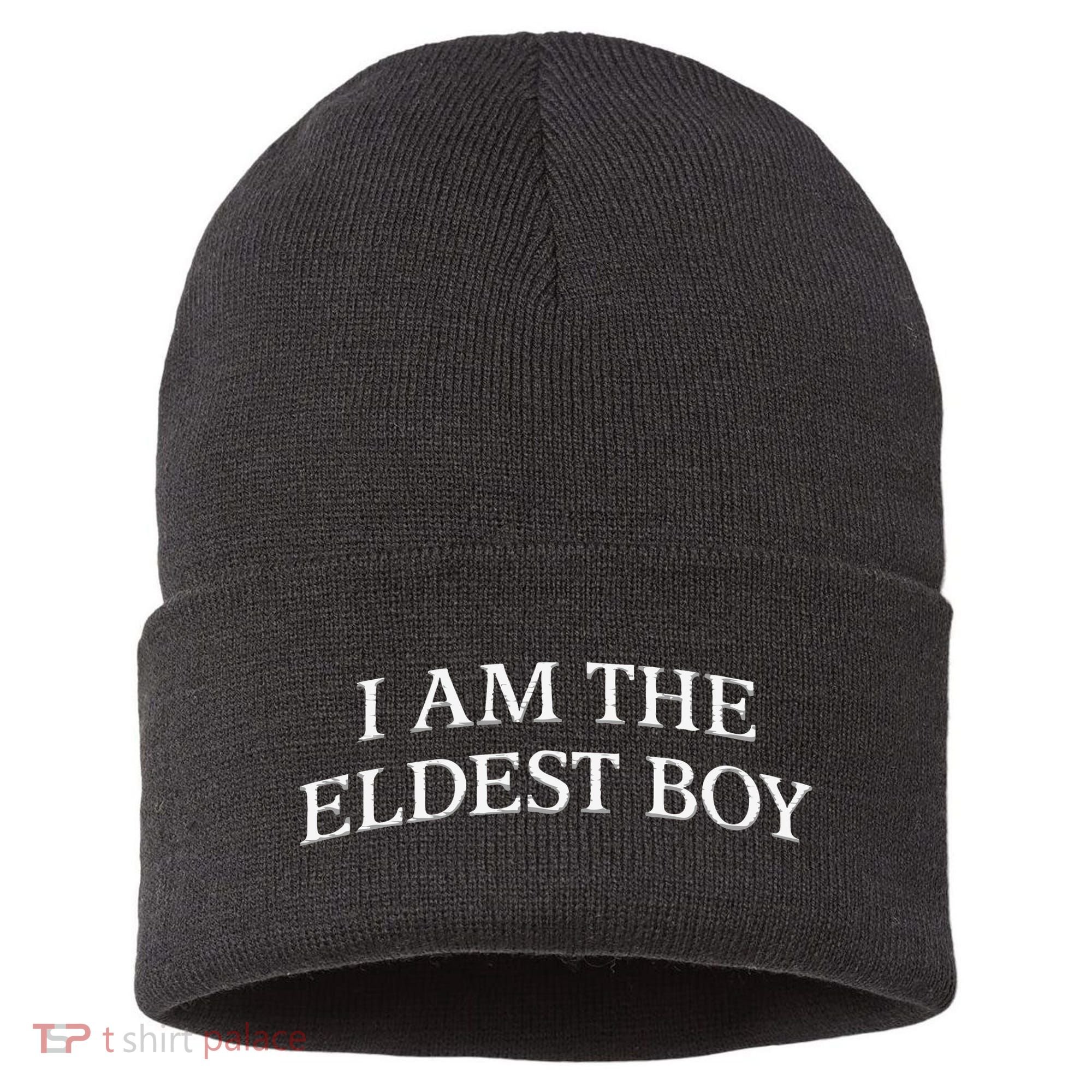 I Am The Eldest Boy Embroidery Hat Cap Sustainable Knit Beanie