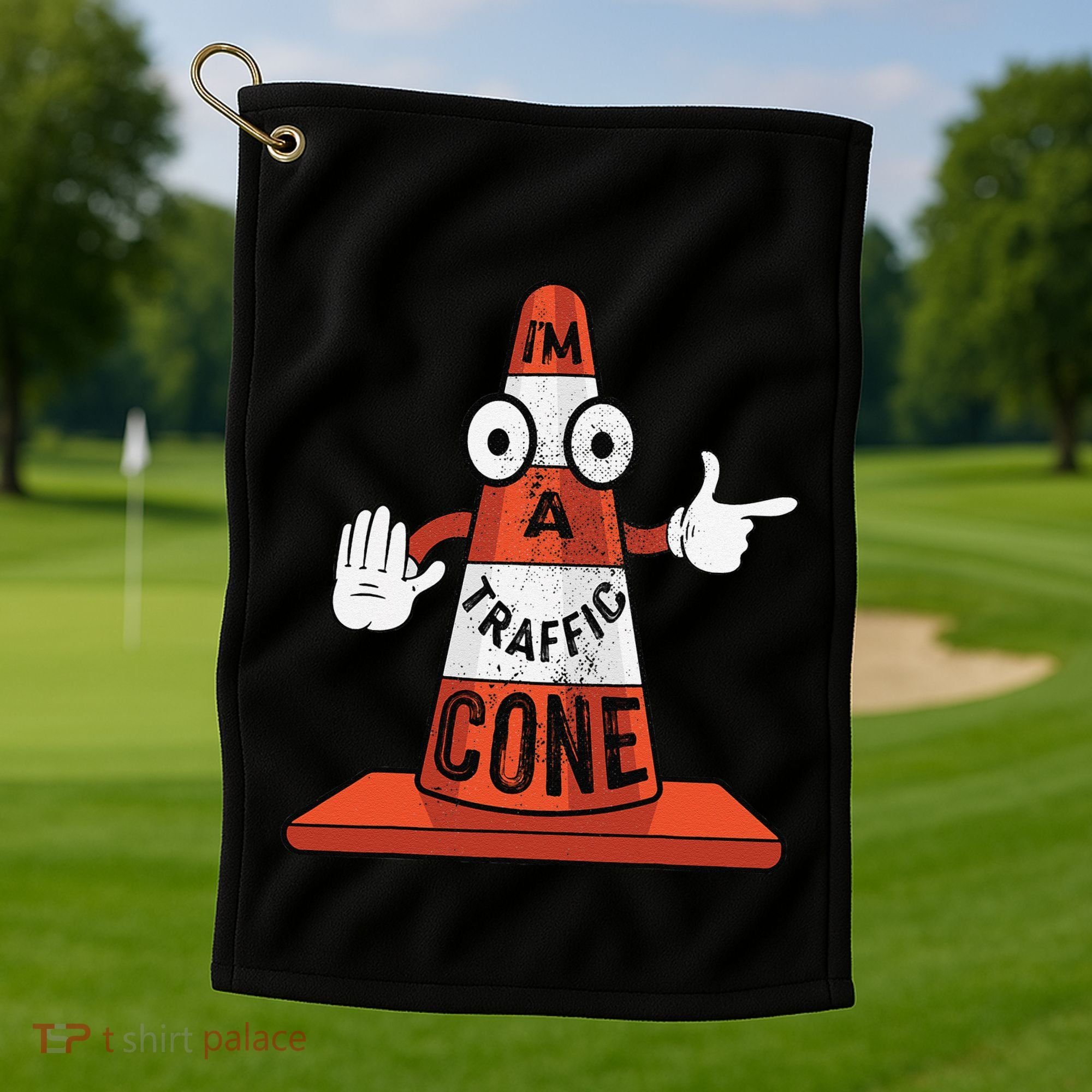 Im A Traffic Cone Halloween Last Minute Costume Funny Golf Towel
