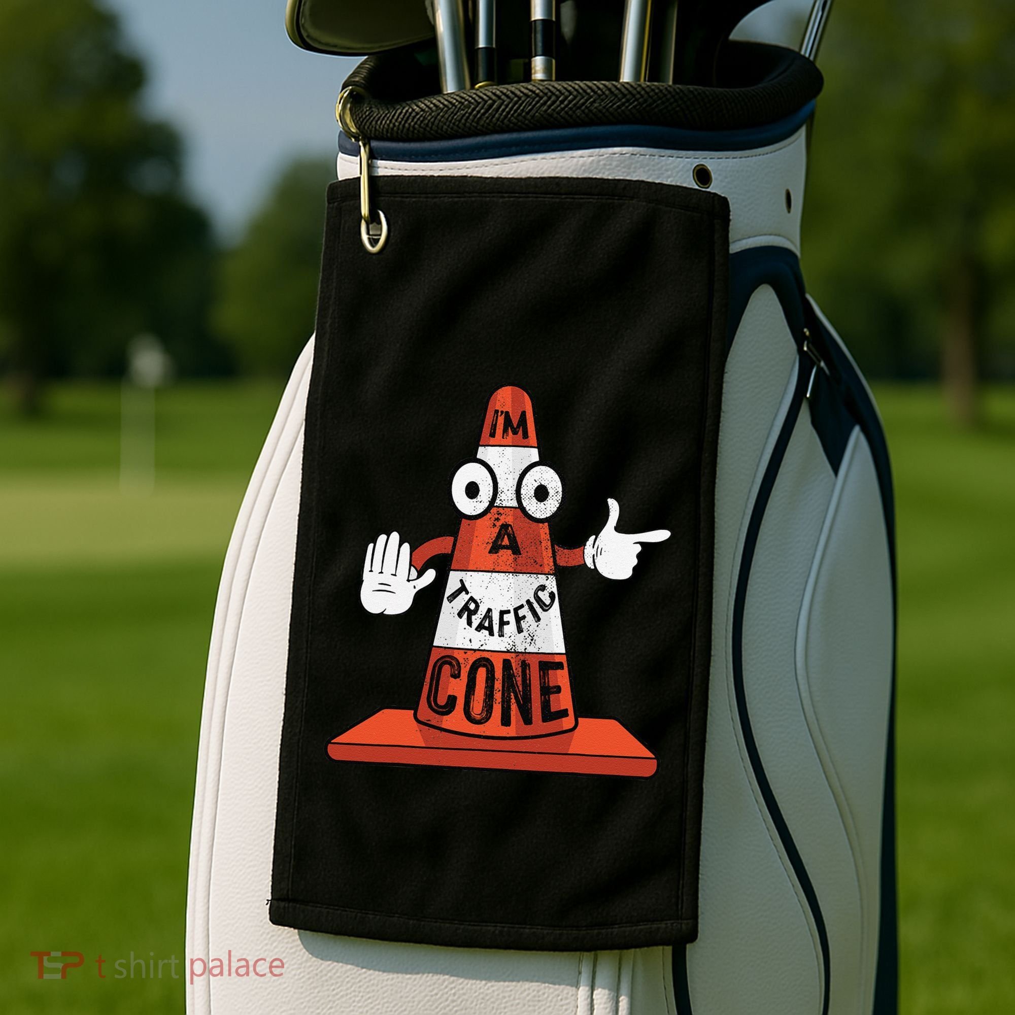 Im A Traffic Cone Halloween Last Minute Costume Funny Golf Towel