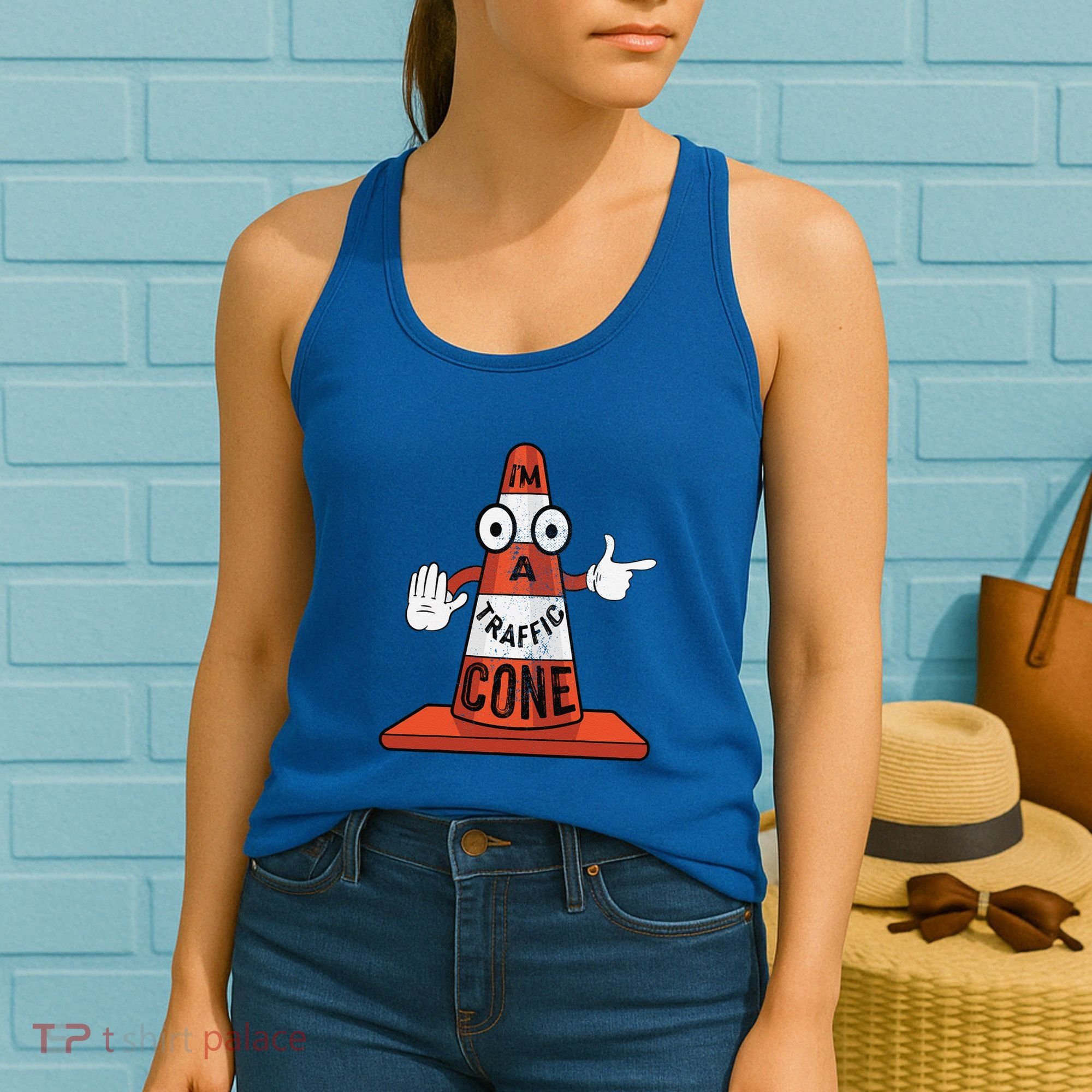 Im A Traffic Cone Halloween Last Minute Costume Funny Women's Tank Top