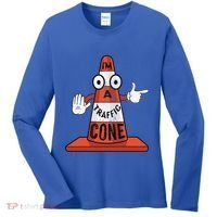 Im A Traffic Cone Halloween Last Minute Costume Funny Women's Long Sleeve Shirt thumb 0