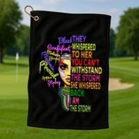 I Am The Storm Outfit Junenth Gift Black History Great Gift Golf Towel thumb 1