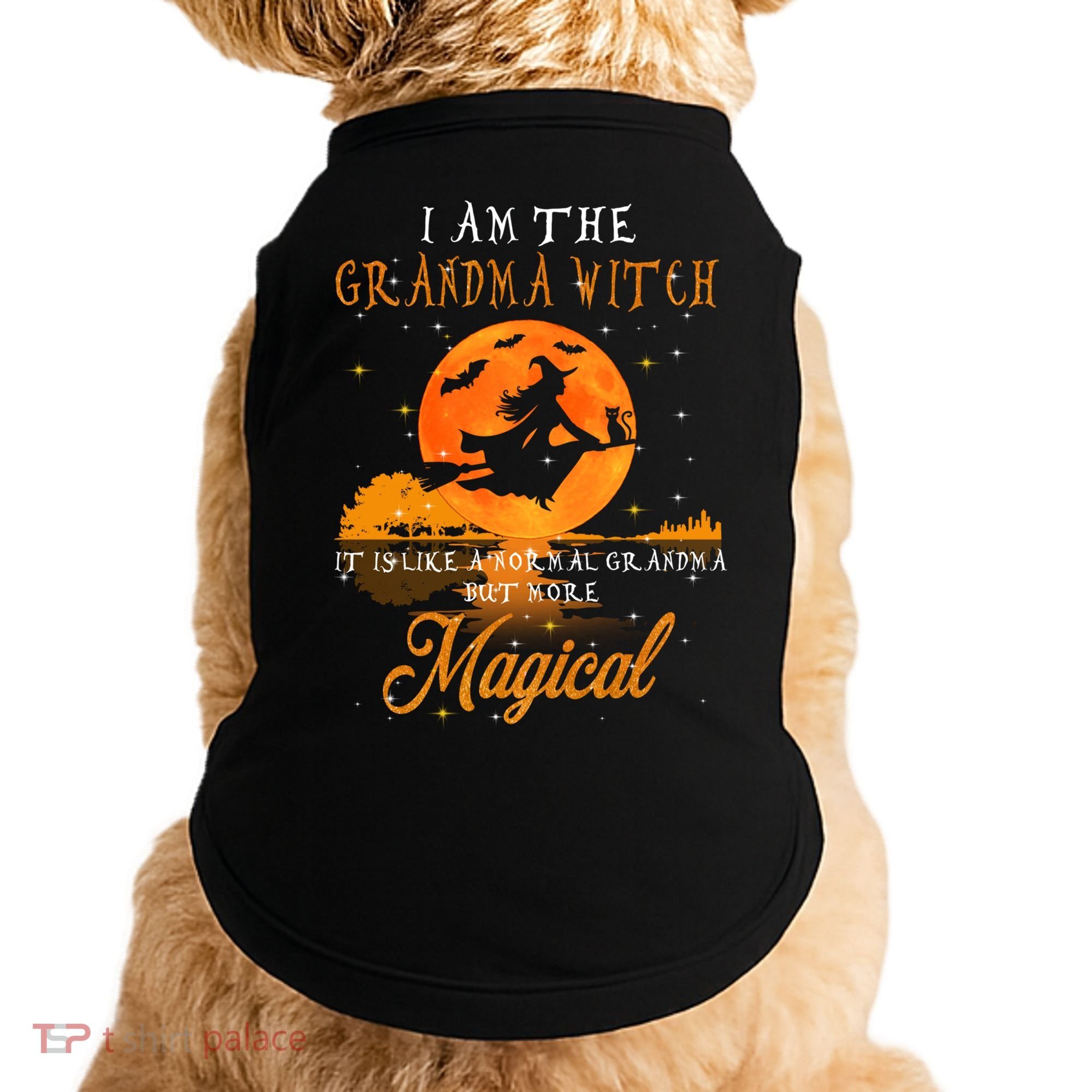 I Am The Grandma Witch Halloween Gift Doggie Tank