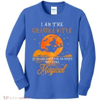 I Am The Grandma Witch Halloween Gift Kids Long Sleeve Shirt
