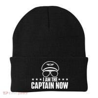 I Am the Captain Now Airplane Aircraft Lover Airline Pilot Beanie thumb 0