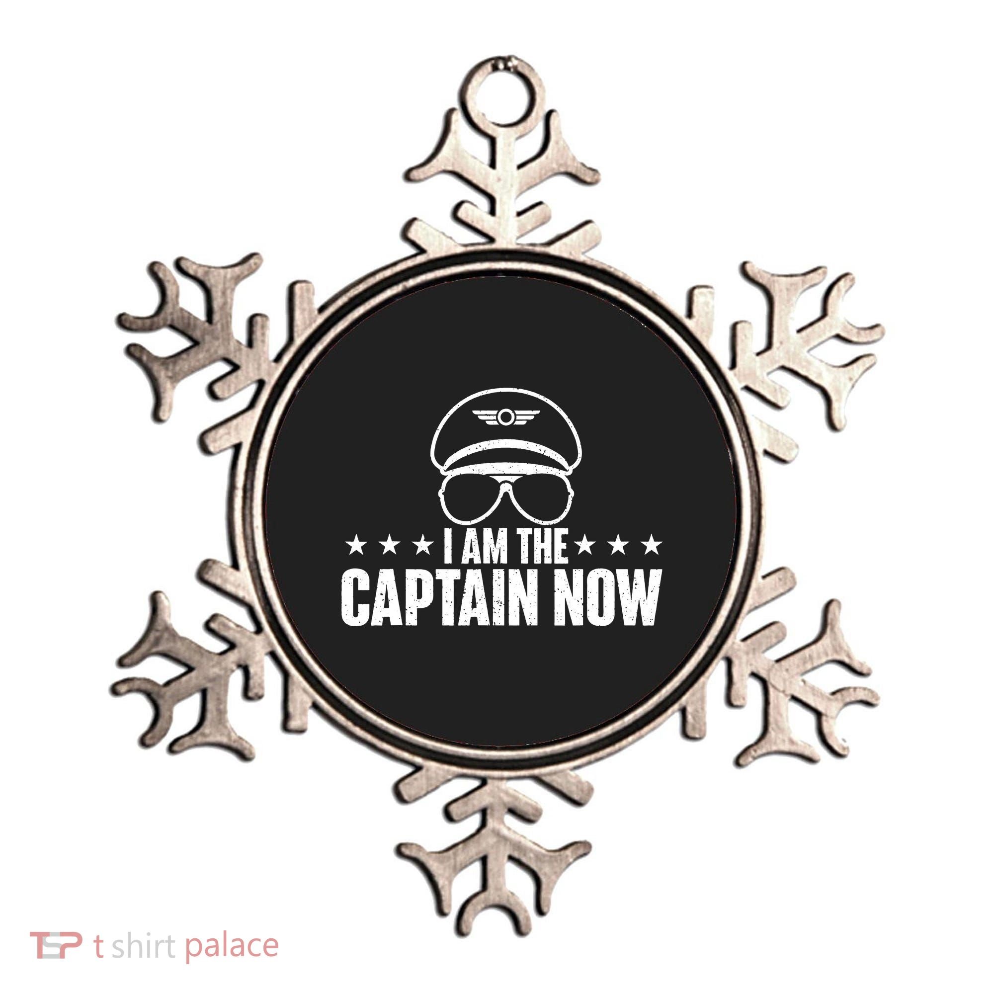 I Am the Captain Now Airplane Aircraft Lover Airline Pilot Ornament