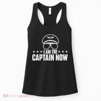 I Am the Captain Now Airplane Aircraft Lover Airline Pilot Women's Tank Top thumb 0