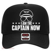 I Am the Captain Now Airplane Aircraft Lover Airline Pilot Hat thumb 0