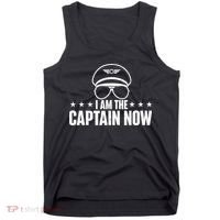 I Am the Captain Now Airplane Aircraft Lover Airline Pilot Tank Top thumb 0
