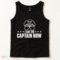 I Am the Captain Now Airplane Aircraft Lover Airline Pilot Tank Top thumb 2