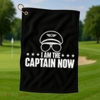 I Am the Captain Now Airplane Aircraft Lover Airline Pilot Golf Towel thumb 1