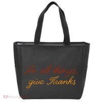 In All Things Give Thanks Thanksgiving Inspirational Tote Bag thumb 0