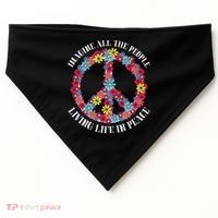 Imagine All The People Living Life In Peace USA-Made Doggie Bandana thumb 0