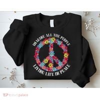 Imagine All The People Living Life In Peace Sweatshirt thumb 2