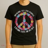 Imagine All The People Living Life In Peace T-Shirt thumb 3