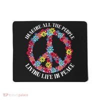 Imagine All The People Living Life In Peace Mousepad thumb 0