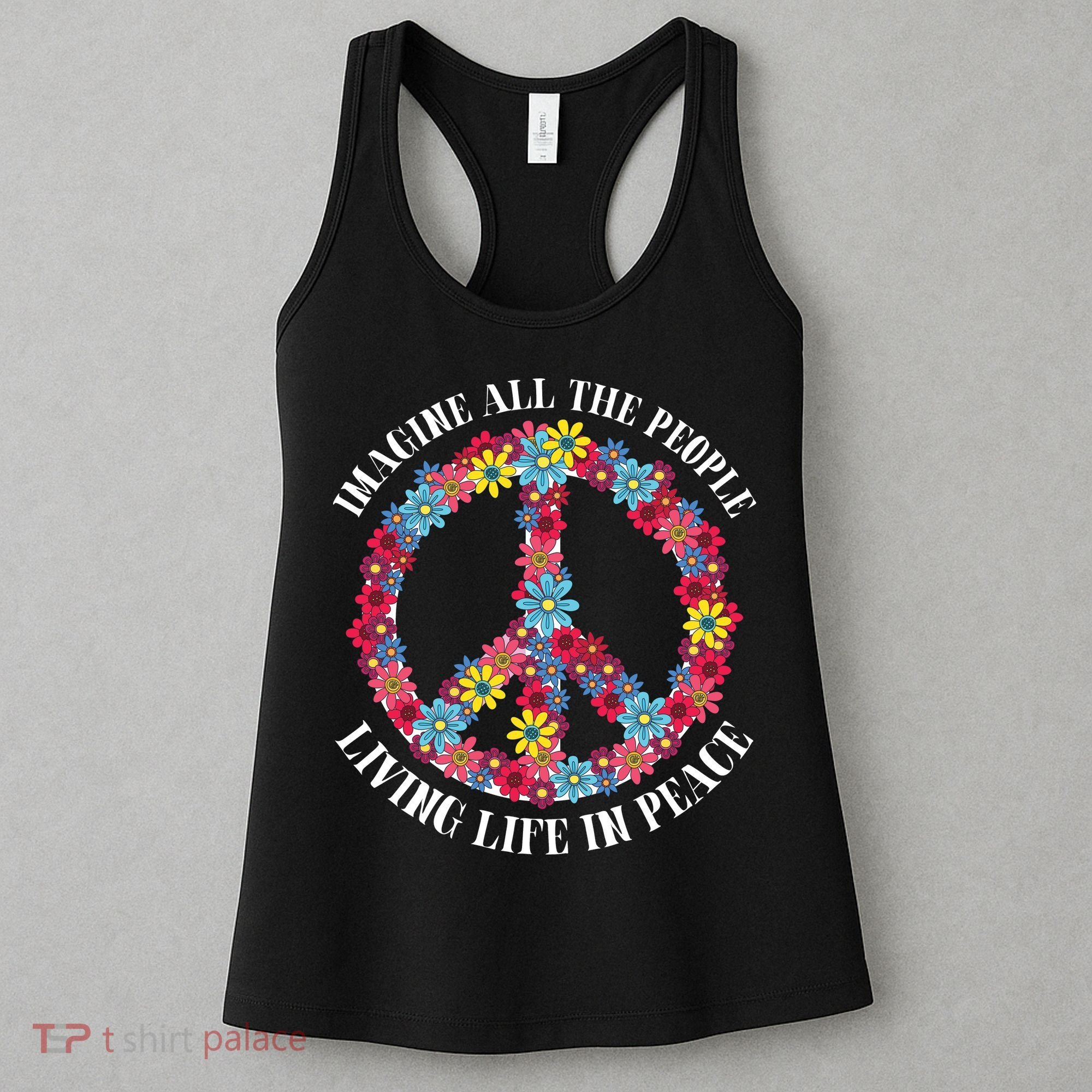 Imagine All The People Living Life In Peace Women's Tank Top