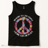Imagine All The People Living Life In Peace Tank Top thumb 2
