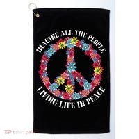 Imagine All The People Living Life In Peace Golf Towel thumb 0