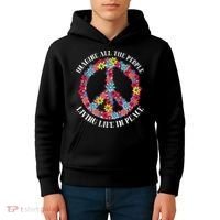Imagine All The People Living Life In Peace Kids Hoodie thumb 4