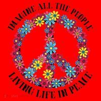 Imagine All The People Living Life In Peace Santa Hat thumb 1