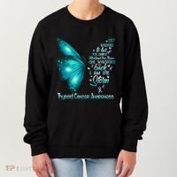 I Am The Storm Thyroid Cancer Awareness Butterfly Gift Women's Sweatshirt thumb 0