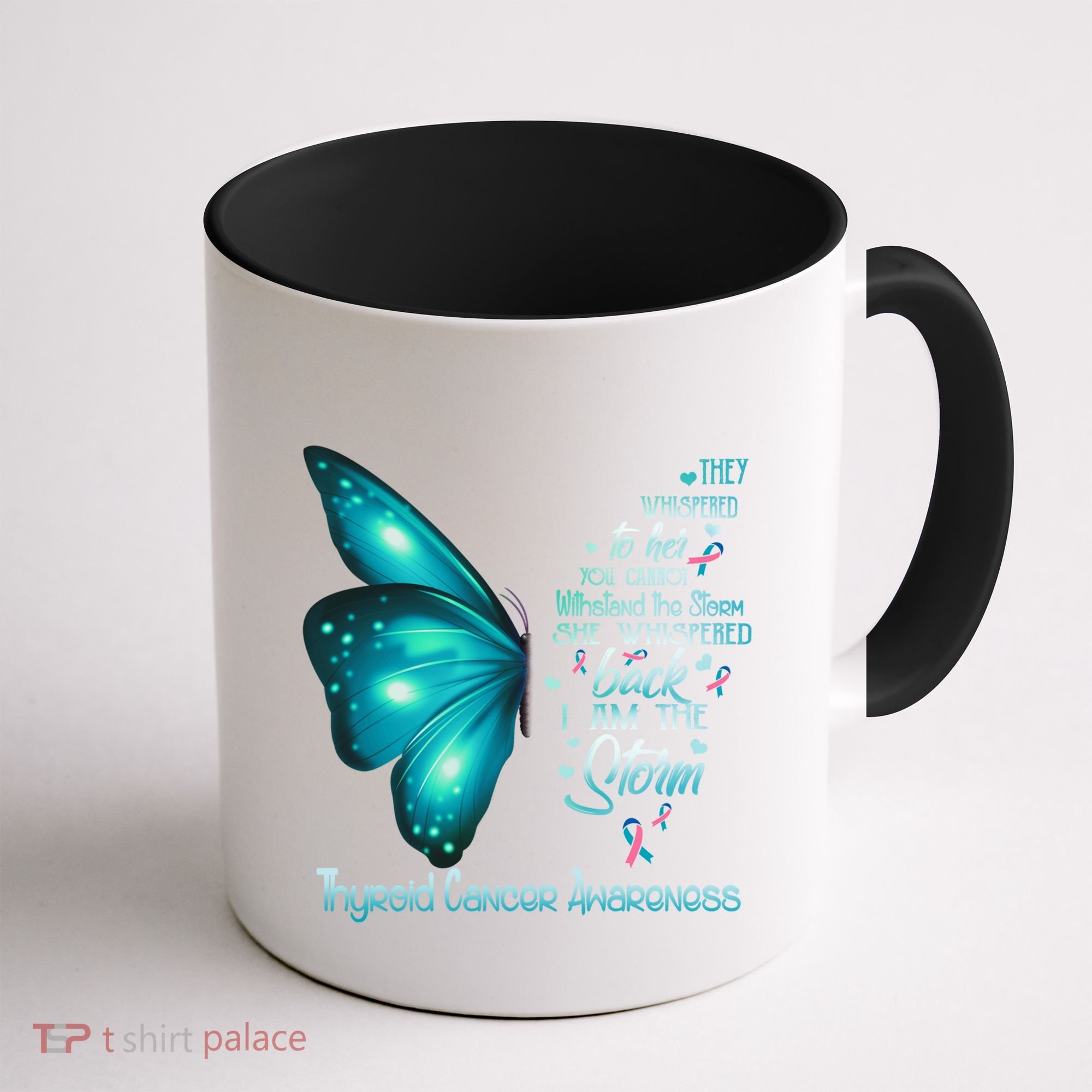 I Am The Storm Thyroid Cancer Awareness Butterfly Gift Coffee Mug