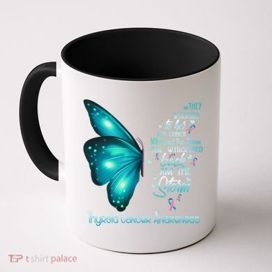 I Am The Storm Thyroid Cancer Awareness Butterfly Gift Coffee Mug