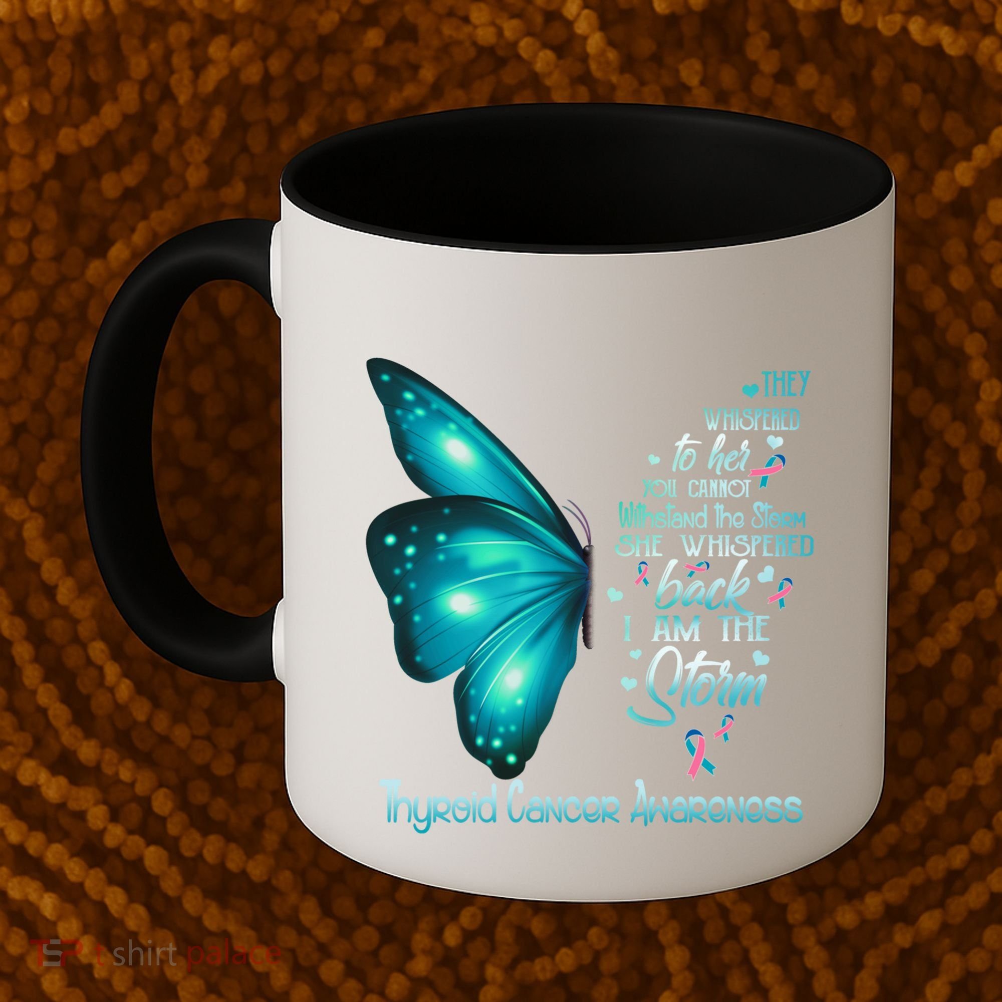 I Am The Storm Thyroid Cancer Awareness Butterfly Gift Coffee Mug