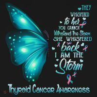 I Am The Storm Thyroid Cancer Awareness Butterfly Gift Women's Hoodie thumb 2