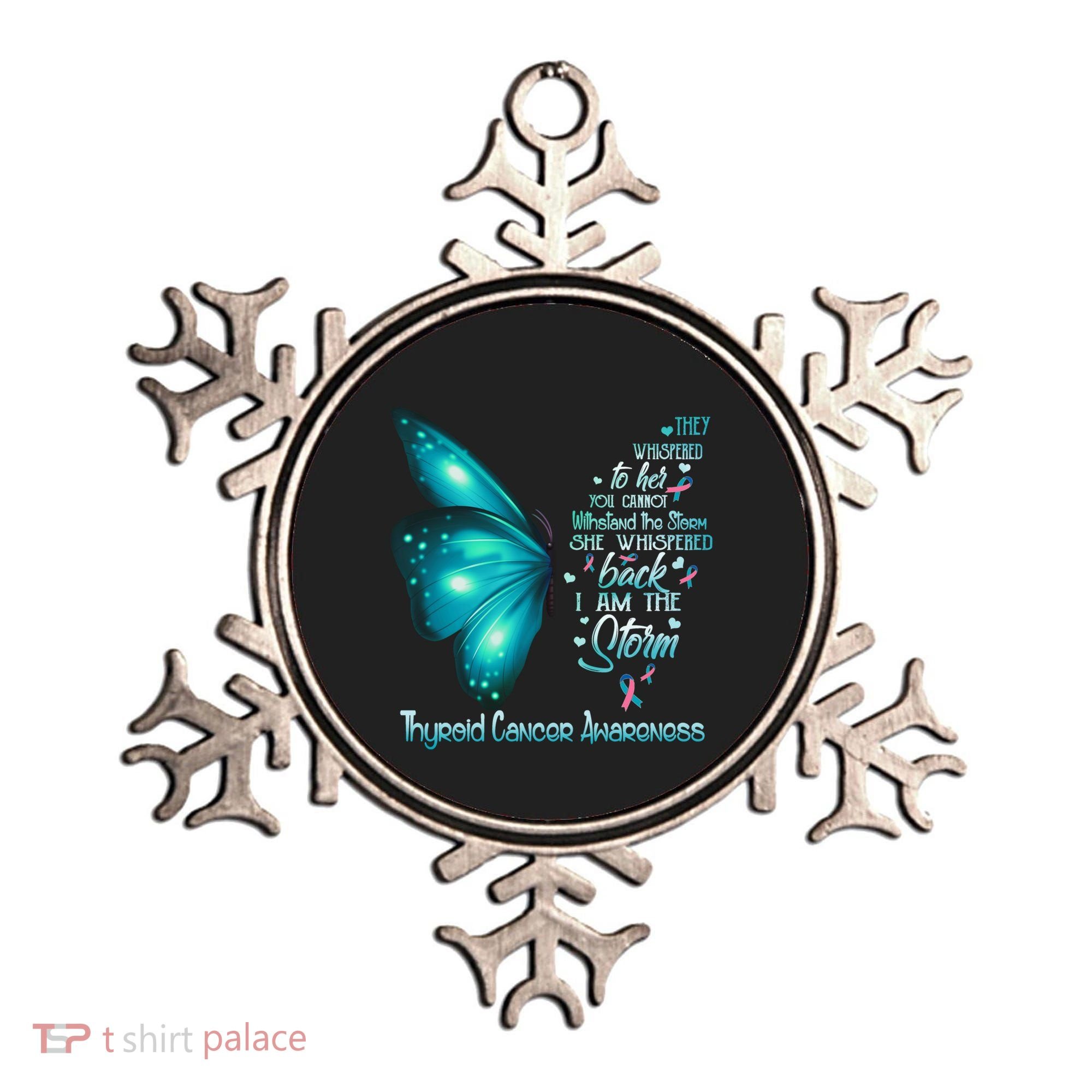 I Am The Storm Thyroid Cancer Awareness Butterfly Gift Ornament