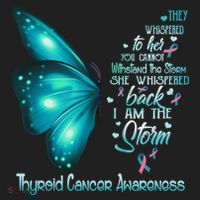 I Am The Storm Thyroid Cancer Awareness Butterfly Gift Hat thumb 2