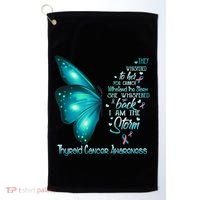 I Am The Storm Thyroid Cancer Awareness Butterfly Gift Golf Towel thumb 0