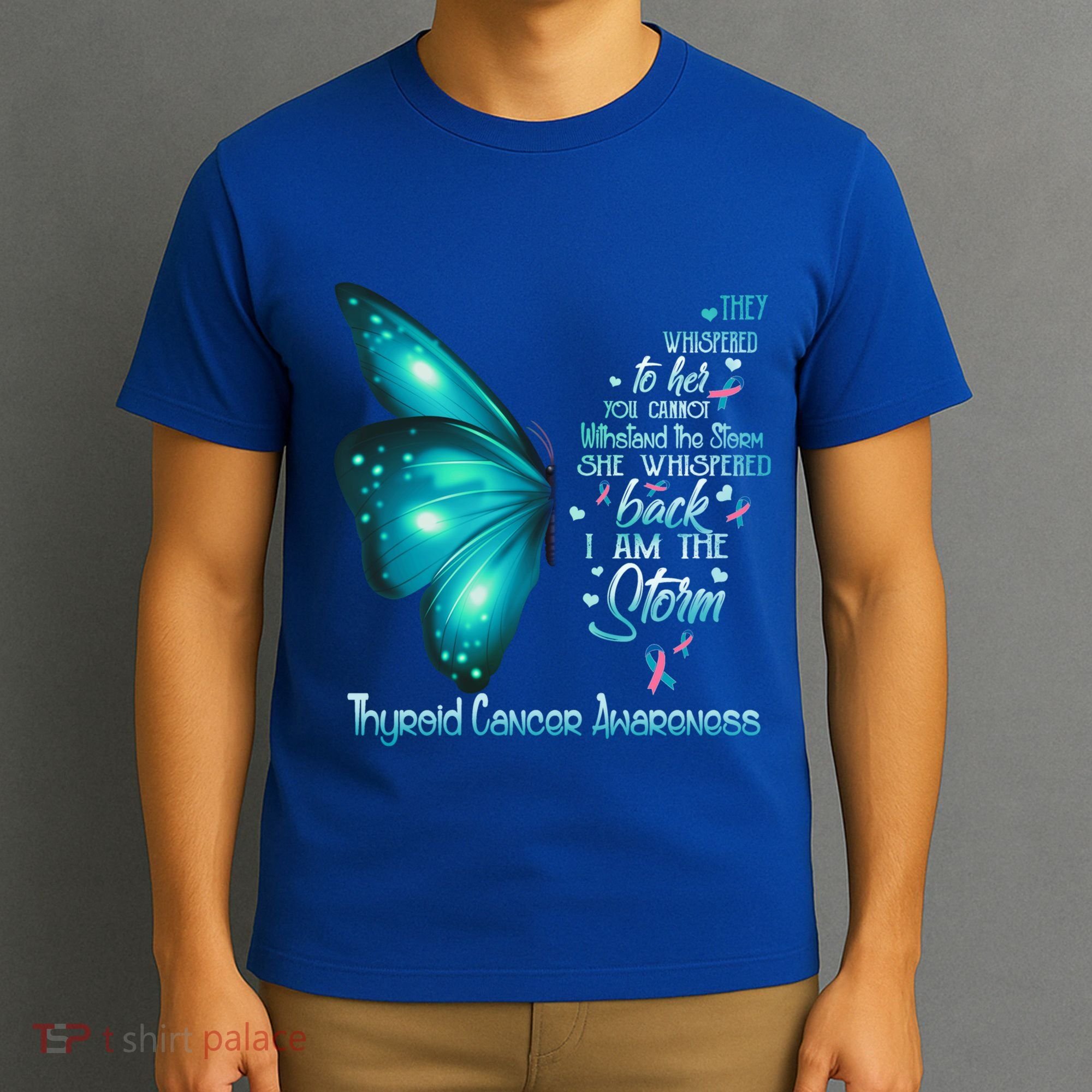 I Am The Storm Thyroid Cancer Awareness Butterfly Gift T-Shirt