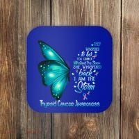 I Am The Storm Thyroid Cancer Awareness Butterfly Gift Coaster thumb 0