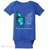 I Am The Storm Thyroid Cancer Awareness Butterfly Gift Baby Bodysuit thumb 0