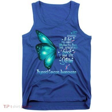 I Am The Storm Thyroid Cancer Awareness Butterfly Gift Tank Top
