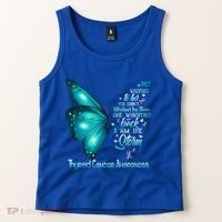 I Am The Storm Thyroid Cancer Awareness Butterfly Gift Tank Top thumb 2