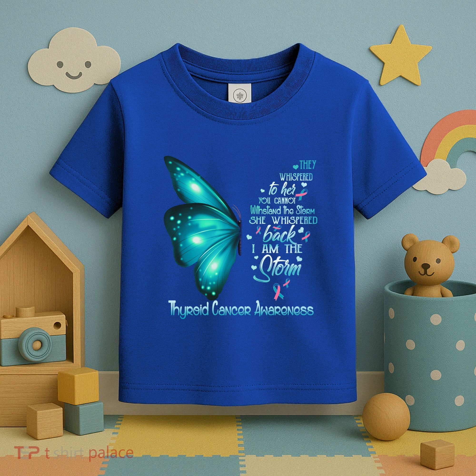 I Am The Storm Thyroid Cancer Awareness Butterfly Gift Toddler T-Shirt