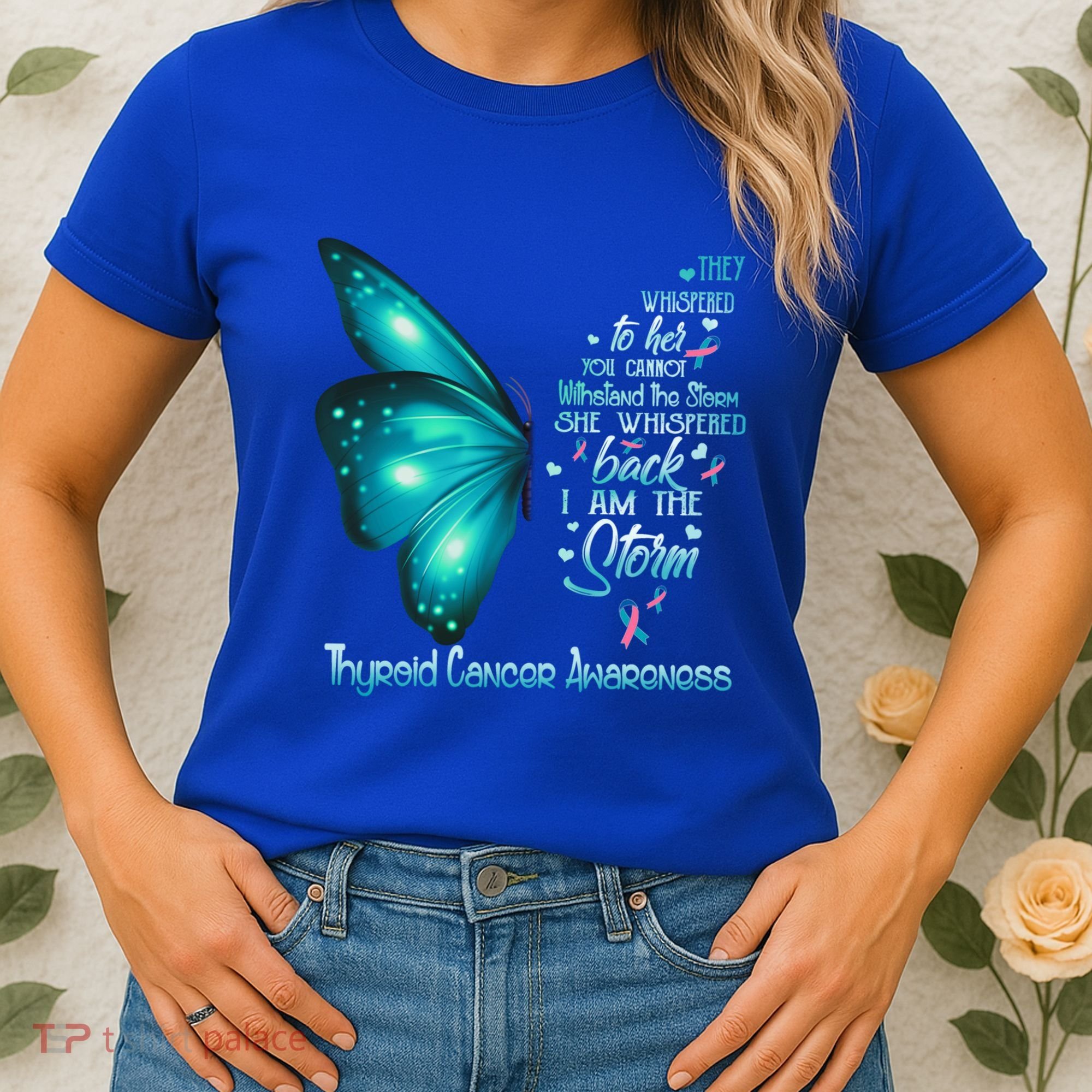 I Am The Storm Thyroid Cancer Awareness Butterfly Gift Women's T-Shirt