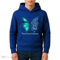 I Am The Storm Thyroid Cancer Awareness Butterfly Gift Kids Hoodie thumb 4