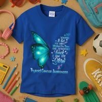 I Am The Storm Thyroid Cancer Awareness Butterfly Gift Kids T-Shirt thumb 3