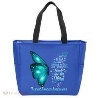 I Am The Storm Thyroid Cancer Awareness Butterfly Gift Tote Bag thumb 0