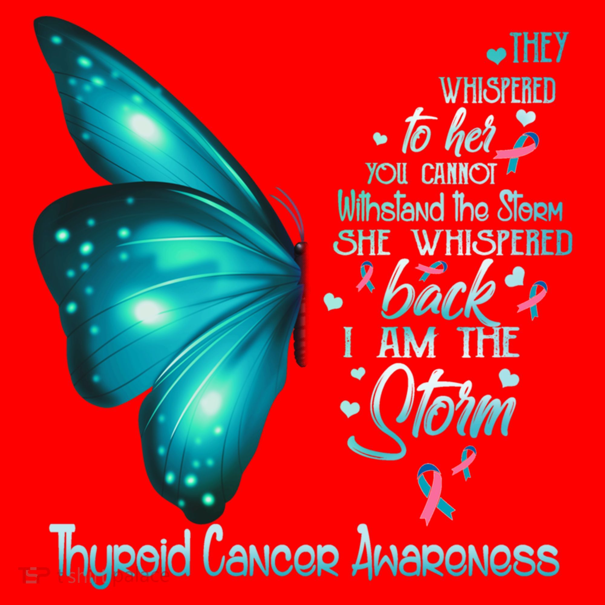I Am The Storm Thyroid Cancer Awareness Butterfly Gift Santa Hat