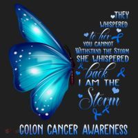 I Am The Storm Colon Cancer Awareness Butterfly Women's Sweatshirt thumb 2